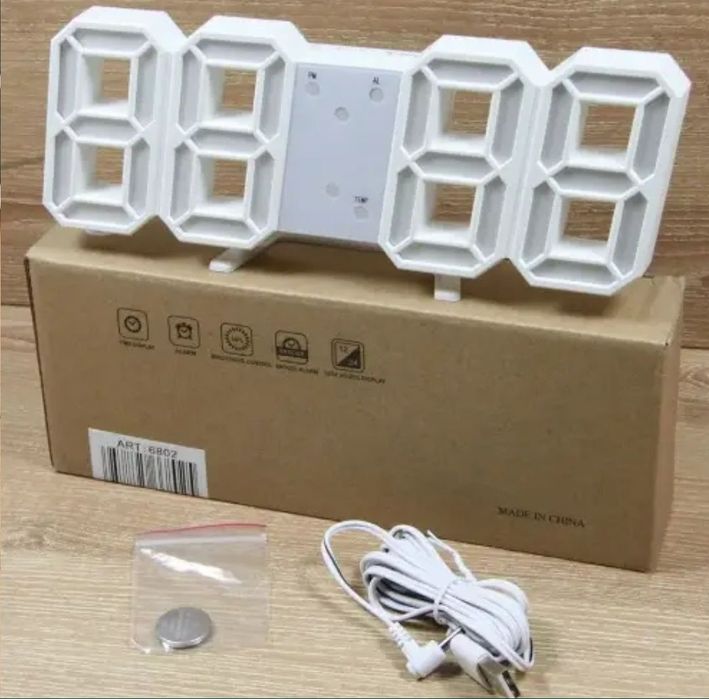 Электронные 3d Led часы с будильником и термометром Ly 1089 часи