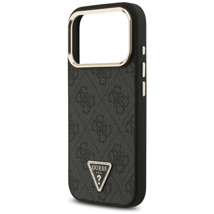 Etui do iPhone 17 Pro Guess 4G Triangle Logo MagSafe Case czarny