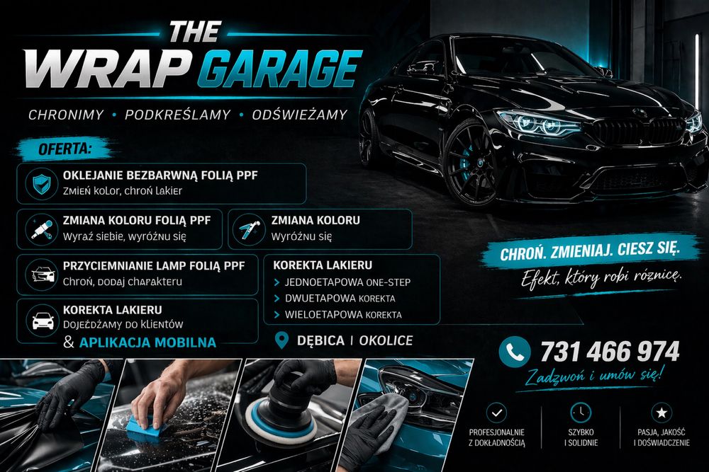 Oklejanie aut Dębica – folia PPF, zmiana koloru, car wrap