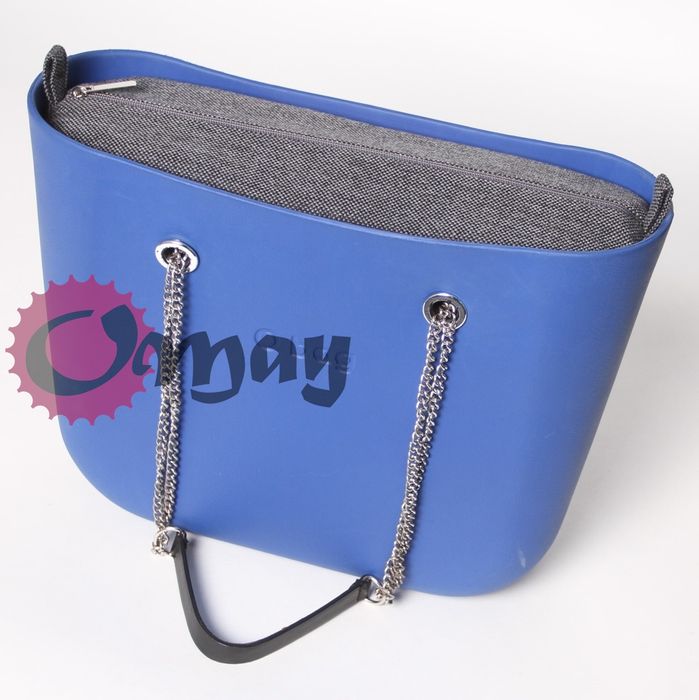 Grafitowy organizer do OBAG STANDARD plecionka grafit 2 kieszenie OMAY