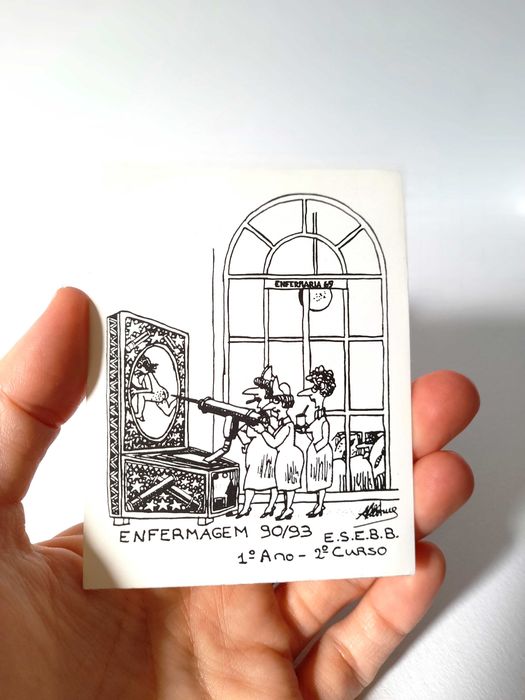 Autocolante Vintage Anos 90 Raro Curso de Enfermagem Coleção