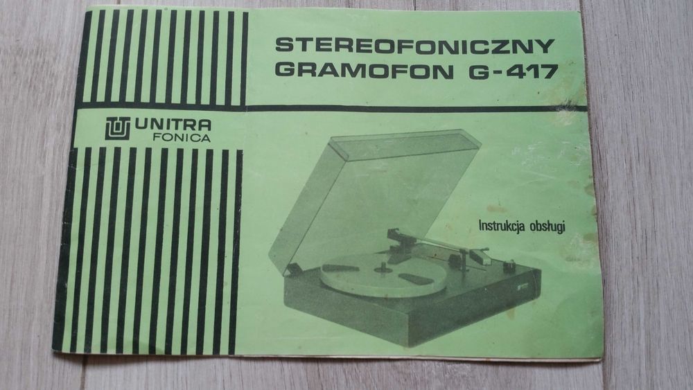 Instrukcja obsługi gramofon G-417 Cyryl