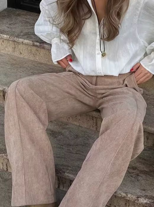 Вельветові штани, вельвет, брюки, бежеві, якісні