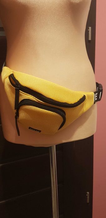 Żółta nerka / saszetka biodrowa z siateczki – sportowa