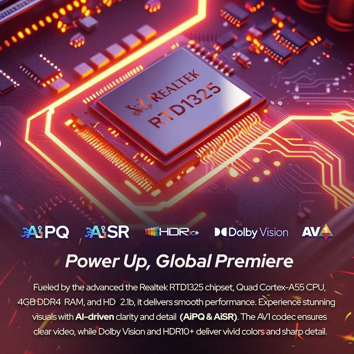 Смарт приставка RockTek GX1 UHD 4/32 Realtek RTD1325 WiFi6 GoogleTV 12