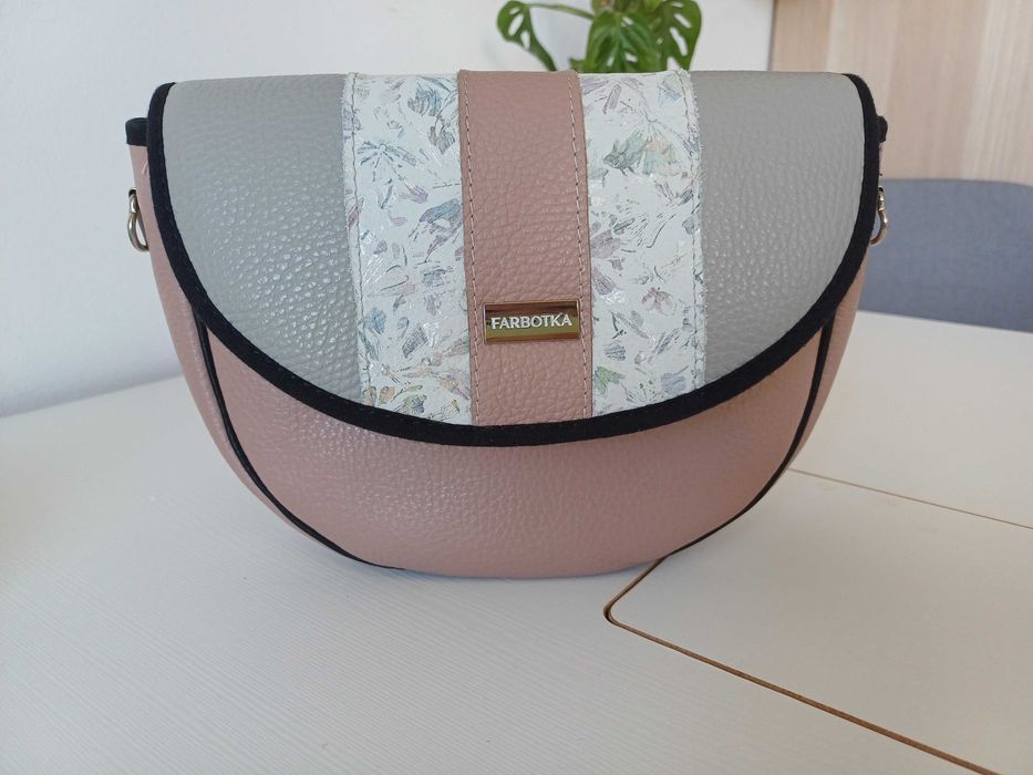 Farbotka Luna Brudny Róż Skóra Naturalna Pasek 3 Klapki