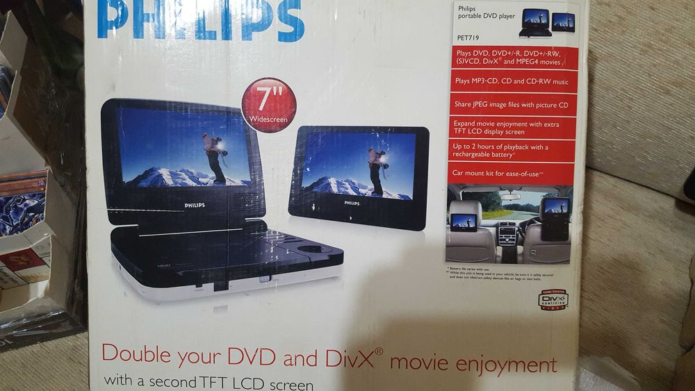 Philips PET-719.NOVO.Portable DVD Player(7").perfeito para auto.