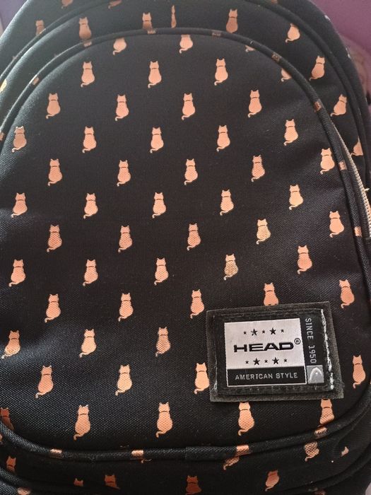 Plecak szkolny  firmy HEAD w złote kotki