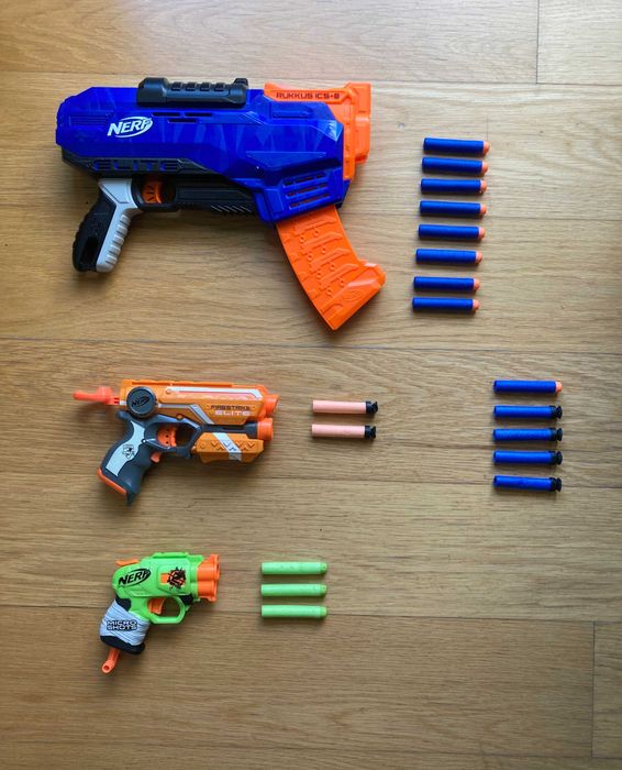 Lote 3 Nerf Originais + 18 Dardos