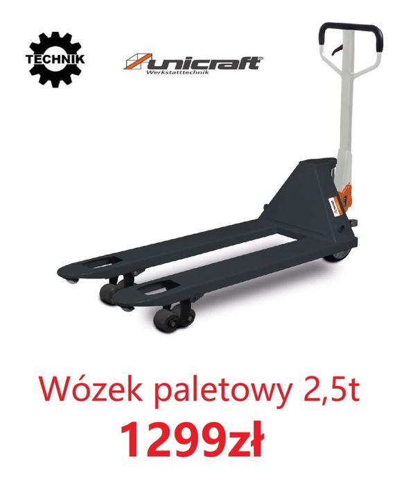 Paleciak. Wozek paletowy 2500kg nowy Fv unicraft
