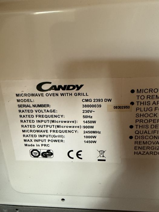 Мікрохвильова піч candy cmg 2393 dw