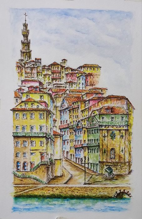 Ribeira Porto watercolor