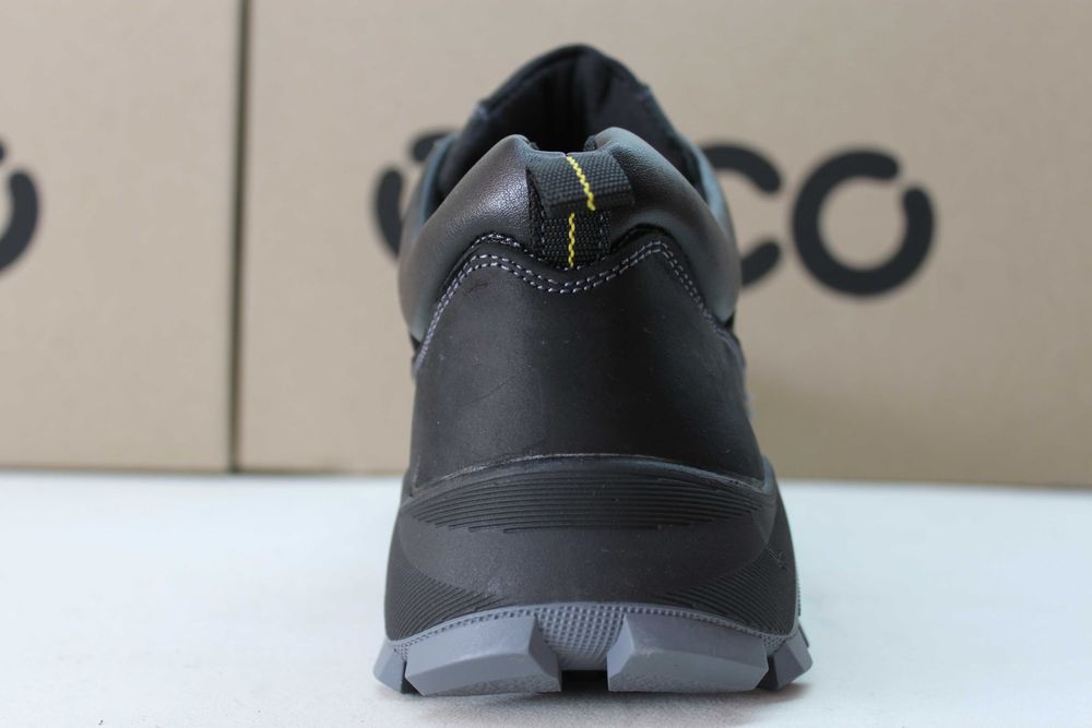 ECCO - кожаные черные кроссовки - туфли - кросівки (код:12-2чер.)