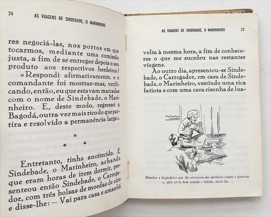 Anos 50_AS AVENTURAS DE SINDEBADE, O MARINHEIRO e outros contos das mil e uma noites. Em bom estado geral.