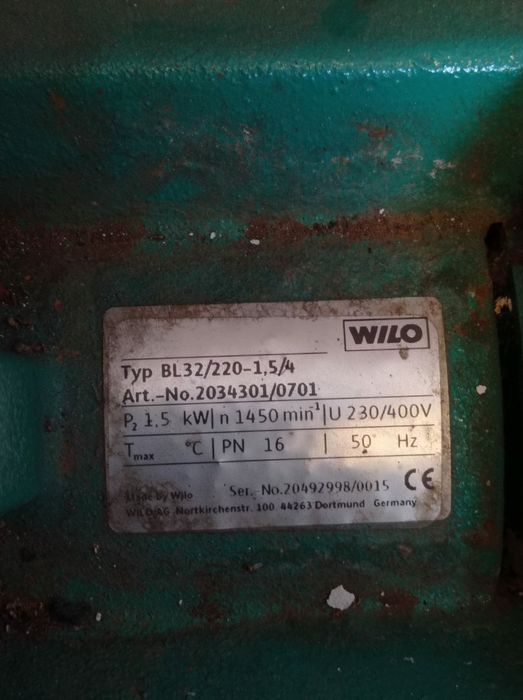 Pompa wodna obiegowa Wilo BL 32/220 1.5/4
