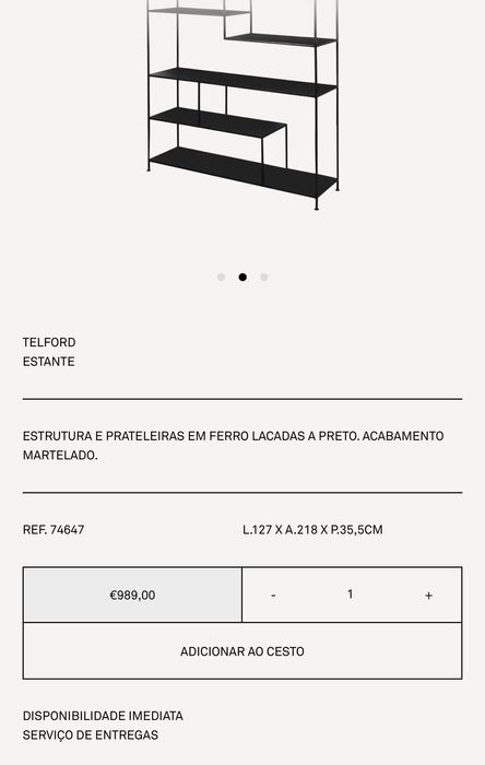 Duas estantes Área - preto