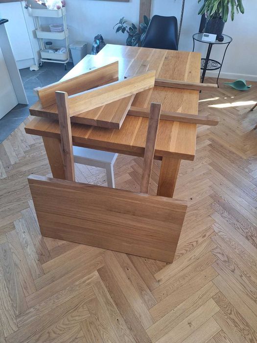 Rozkładany stół z litego dębu 150-250x90