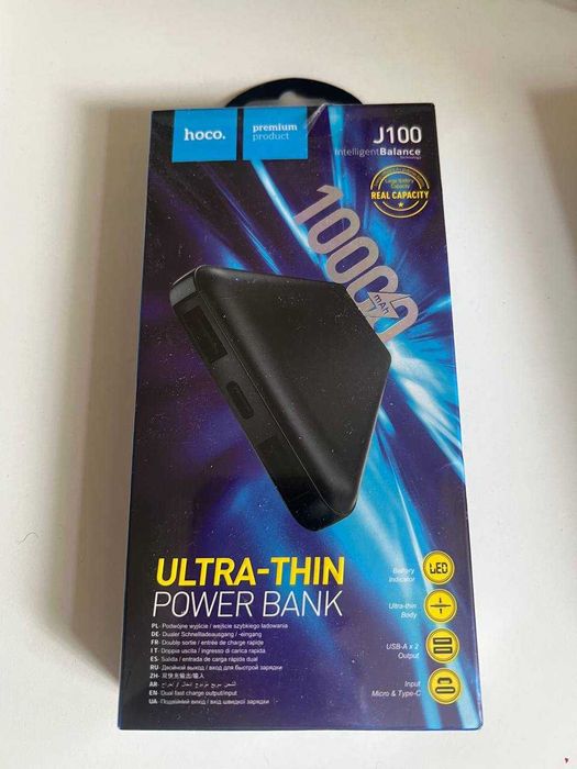 накопитель энергии внешний акумулятор J100 ultra thin power bank ёмкостью 10000 мАч