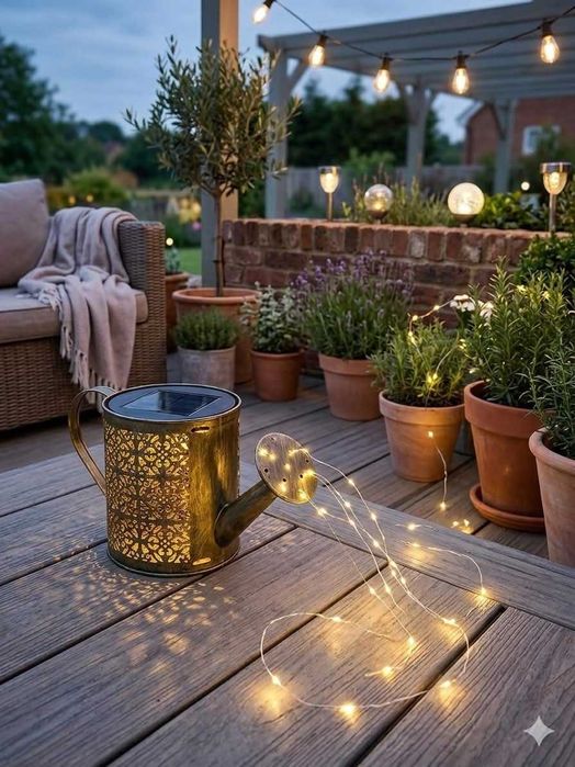 LAMPA solarna konewka LED ozdoba dekoracja