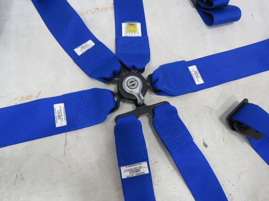 Cinto Sparco 6 Pontos com homologação FIA Azul 3''
