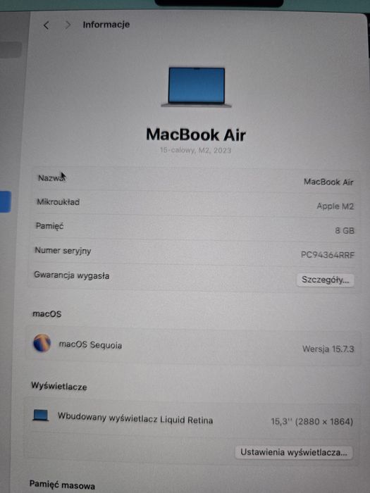 Macbook air M2 15