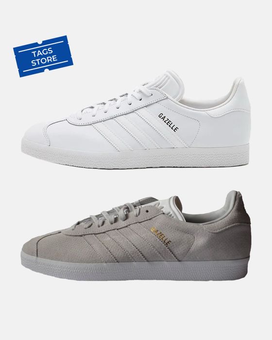 ОРИГІНАЛ чоловічі кросівки Adidas Gazelle кеди газелі білі сірі нові