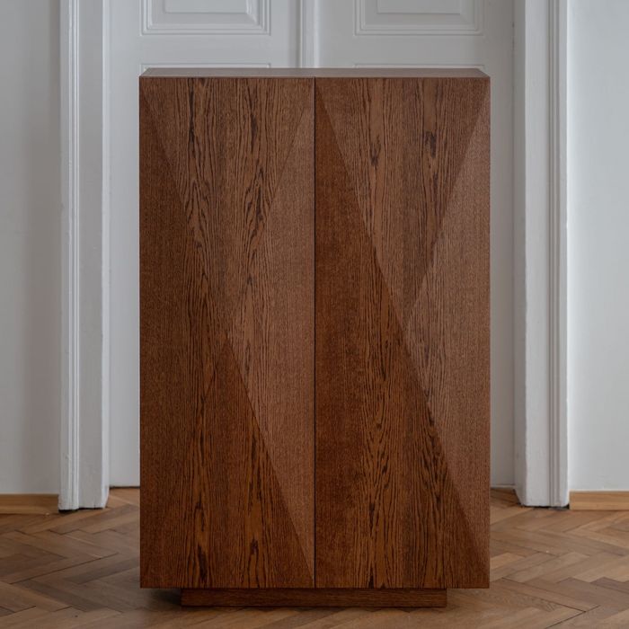 Komoda Landskrona dębowa – styl mid-century modern, push-to-open,