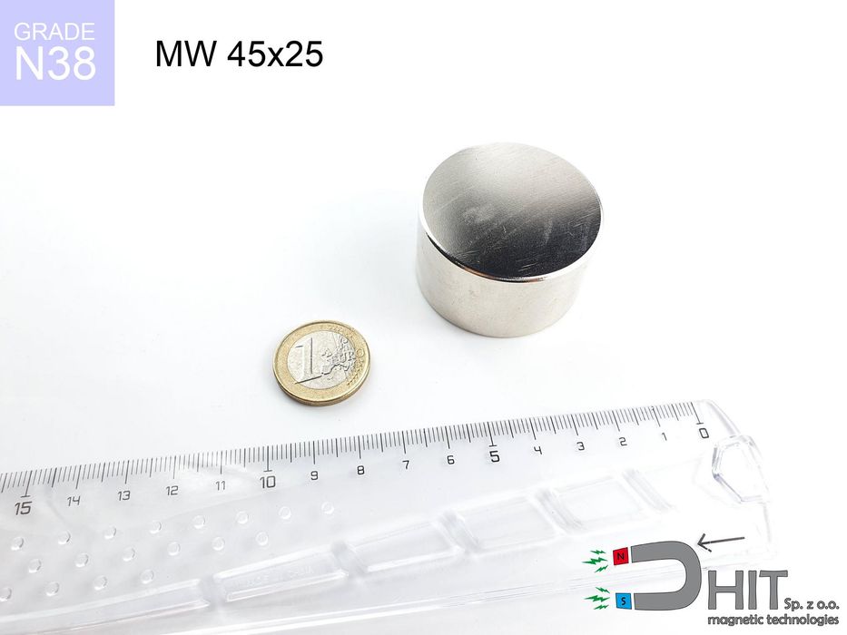 MW 45x25 [N38] - magnes walcowy mocny 1 szt.