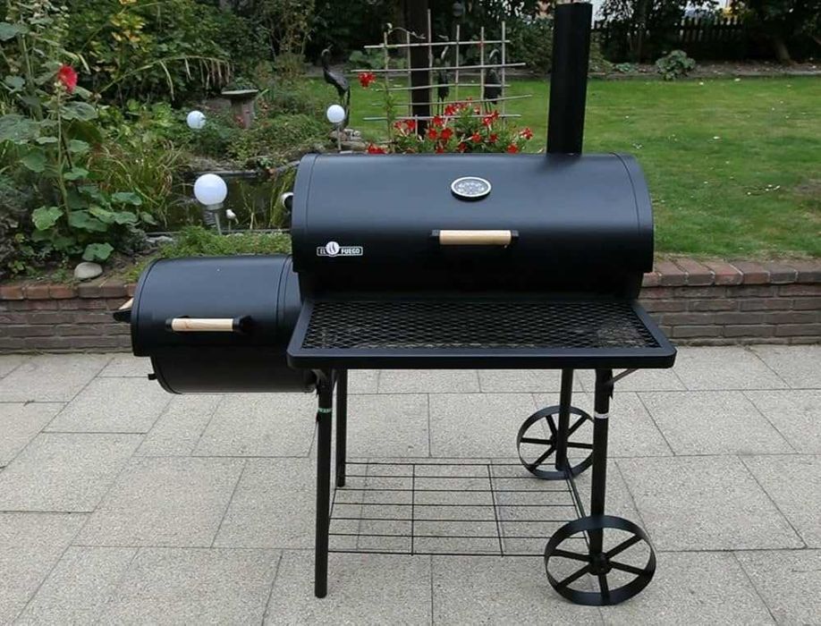 Grill węglowy z funkcją wędzarki  EL FUEGO DAKOTA 66x41cm STABILNA !