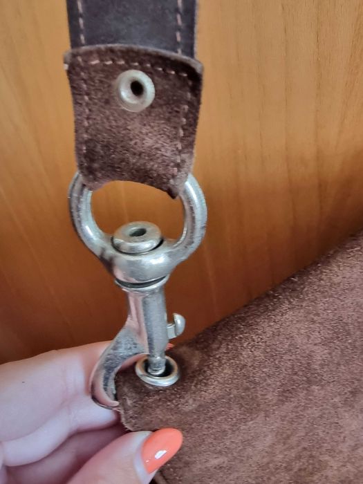 Mala castanha com franjas