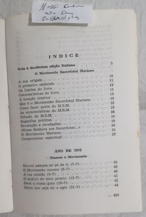 Nossa senhora aos seus sacerdotes