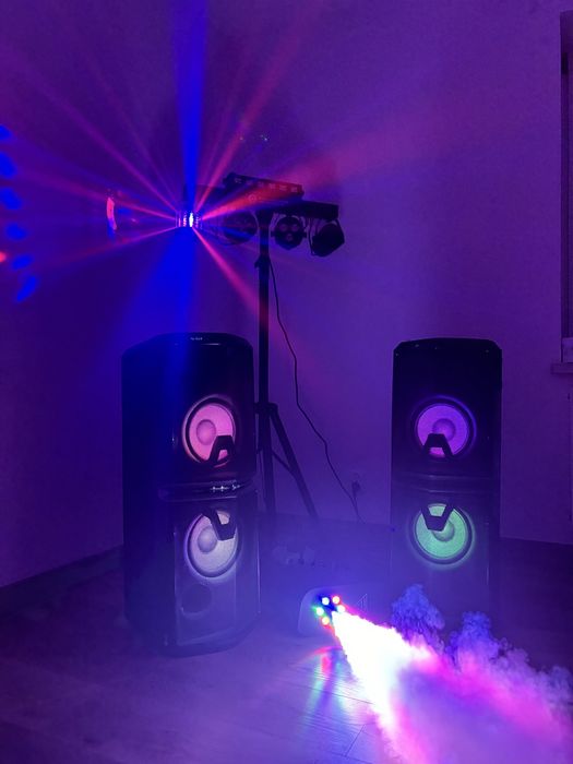 Wynajem 2 głośników + światła, dym, mikrofony! Nagłośnienie impreza