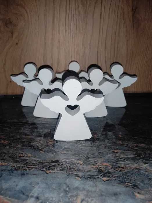 aniołki z gipsu ceramicznego 6szt.