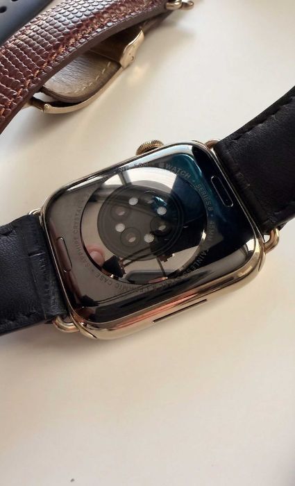 Apple Watch Series 8 45mm Stal Gold Cellular | Szafir | Pudełko | 4 paski