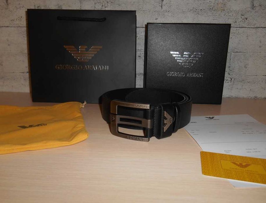 Emporio Armani pasek firmowy, skóra naturalna, Włochy 224