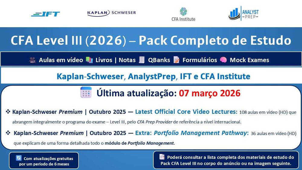 CFA 2026 Level III - Kaplan-Schweser Premium Package + Study Pack