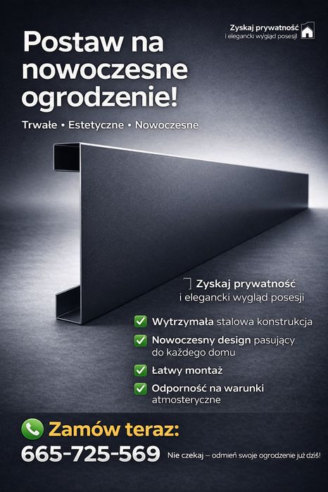 Profil stalowy ocynkowany 300x20 ogrodzenie panel  deska