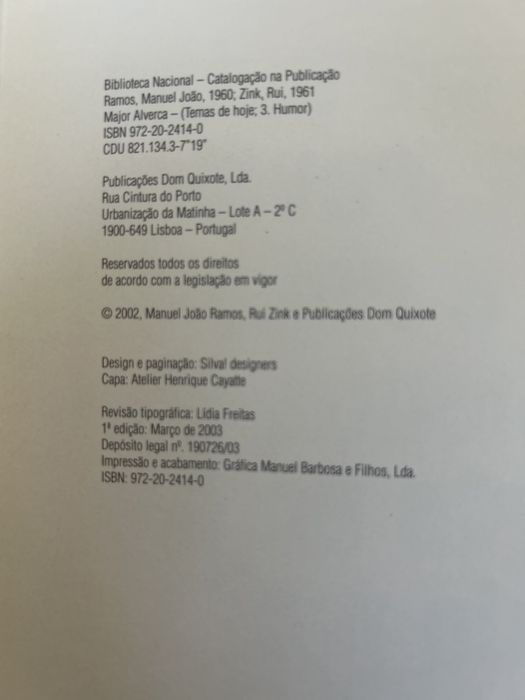 Major Alverca - Manuel João Ramos / Rui Zink