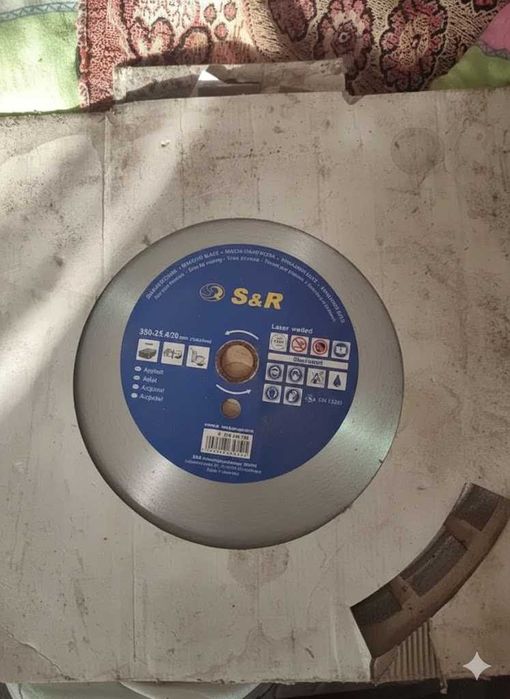 Алмазний диск для бензорізу та швонаріжчика S&R 350мм Німеччина