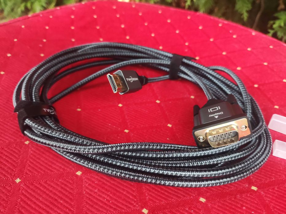 Kabel HDMI VGA Przewód adapter do komputera PC Laptopa Monitora Twozoh
