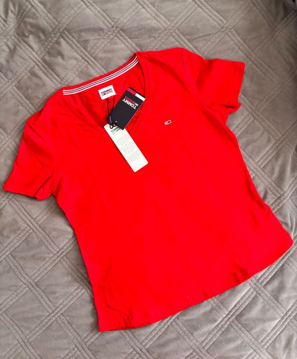 Tommy Jeans nowa czerwona damska koszulka S