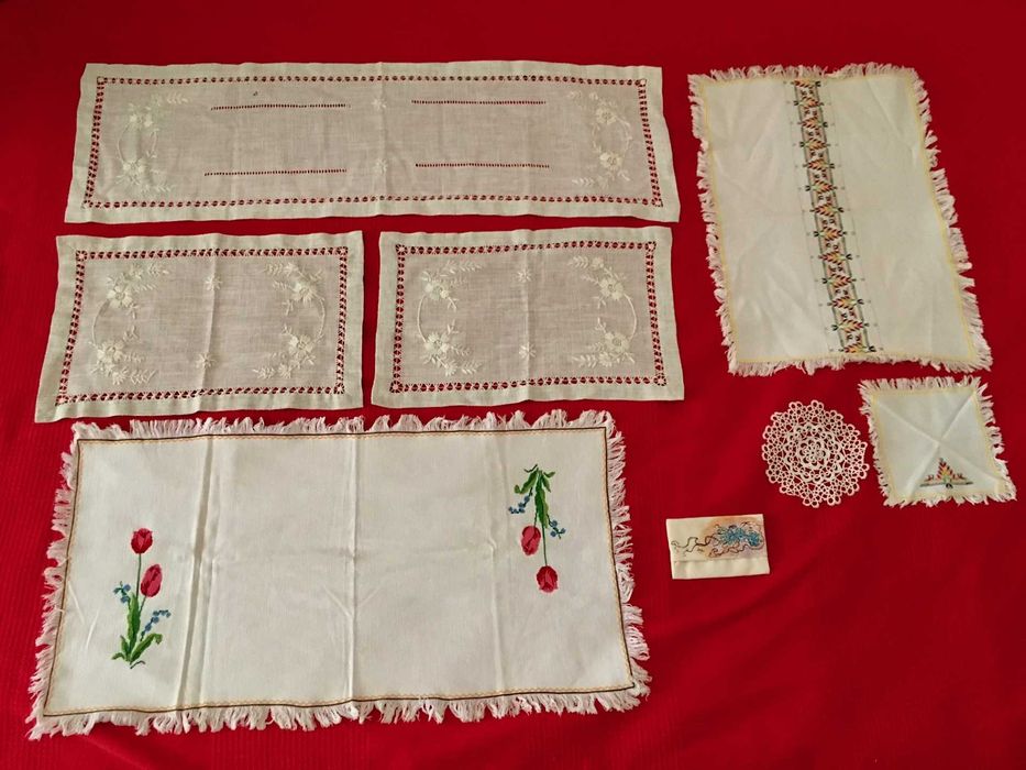 Lote de têxteis antigos para casa