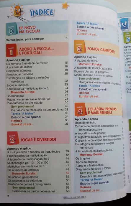 Manual escolar Matemática 3.º ano - NOVO.