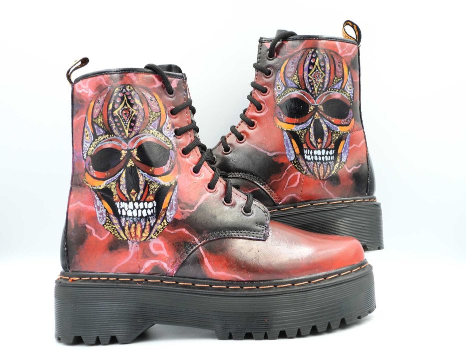 Glany/ workery  czaszka ręcznie malowane  HIT JESIENI 38