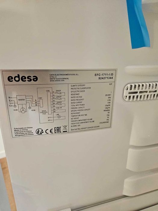 Frigorifico de encastrar edesa EFC-1711-I/D