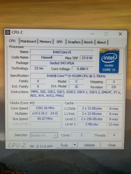 Процесор Intel core i5-4310m