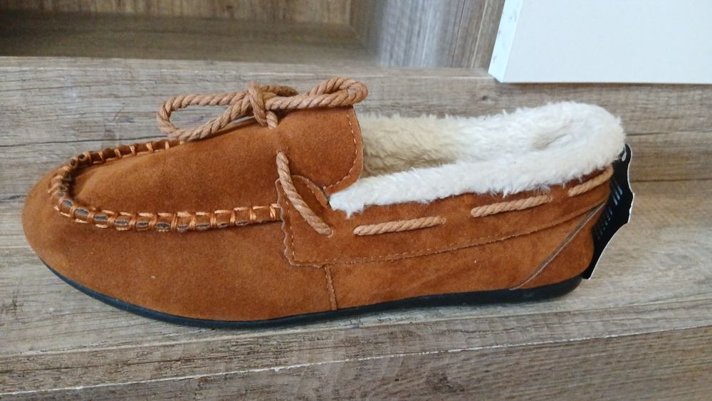 Жіночі капці-мокасини з хутряною підкладкою
