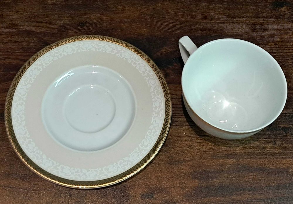 Winterling Marktleuthen filiżanka i spodek beżowo złota dekoracja