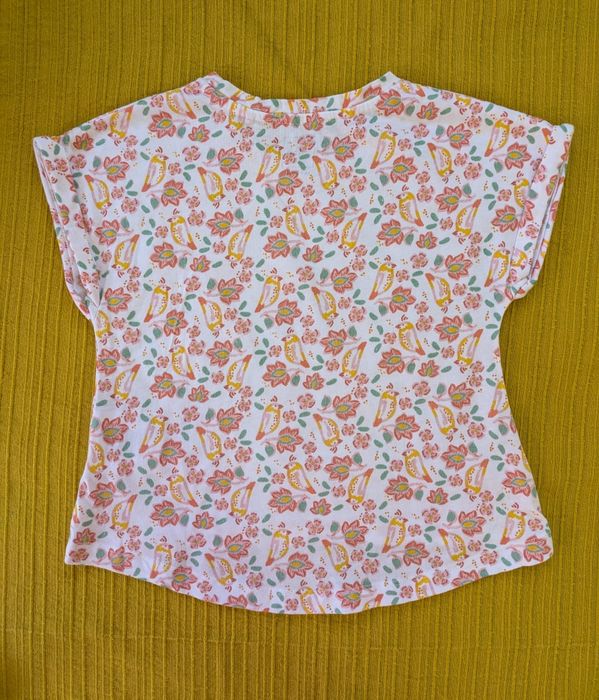 Blusa Menina com passarinhos Algodão, 6 Anos