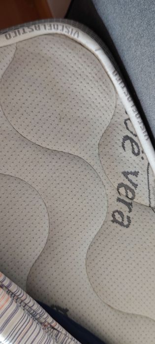Cama de casal em tecido com colchão 2x1.60